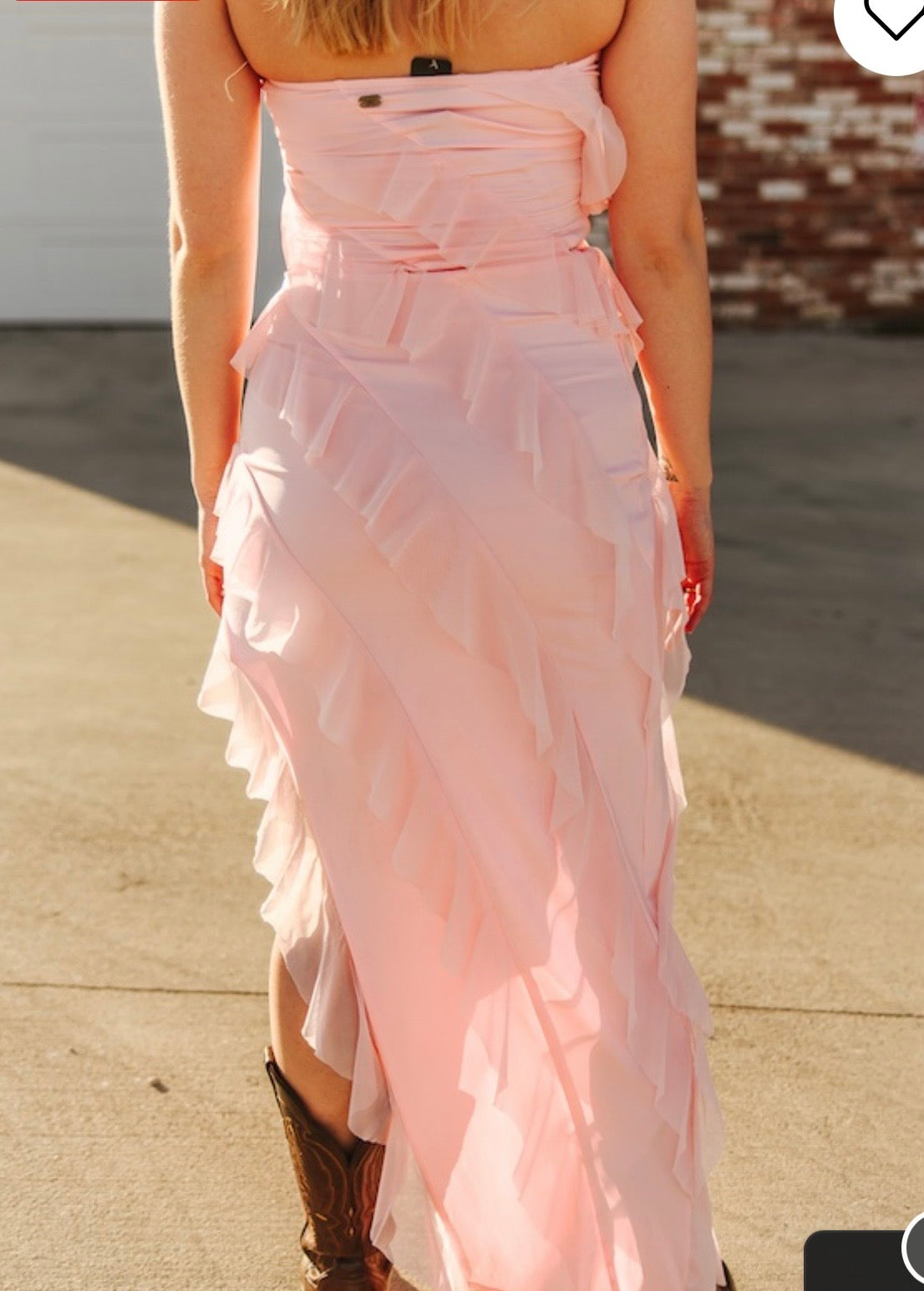 Blush Pink Ruffle Maxi Dress