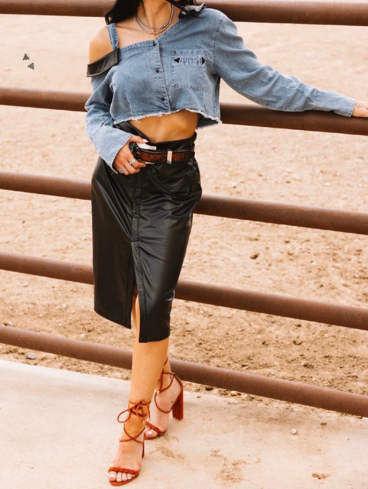 Denim Cropped Top