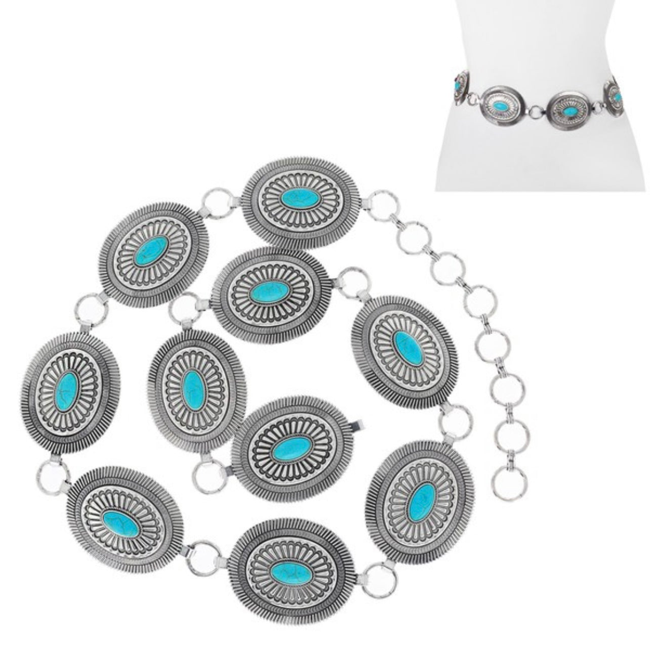 Turquoise Concho Belt