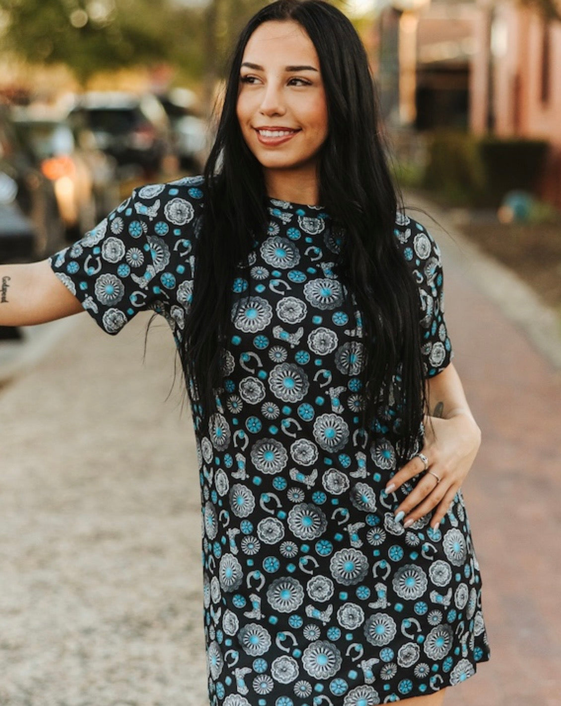 Turquoise Concho Tshirt Dress