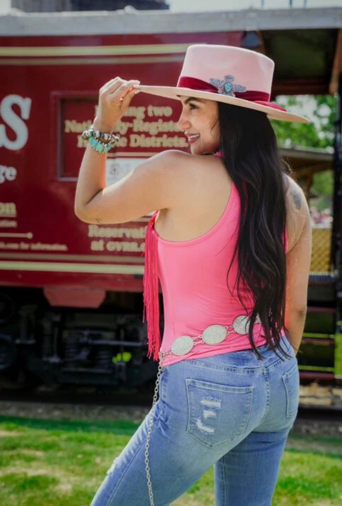 Pink Fringe Top