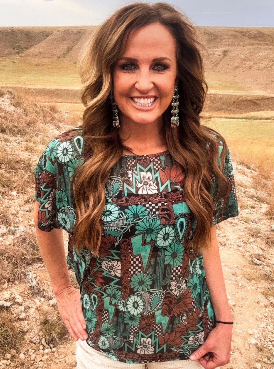 Turquoise Junkie Mesh Top