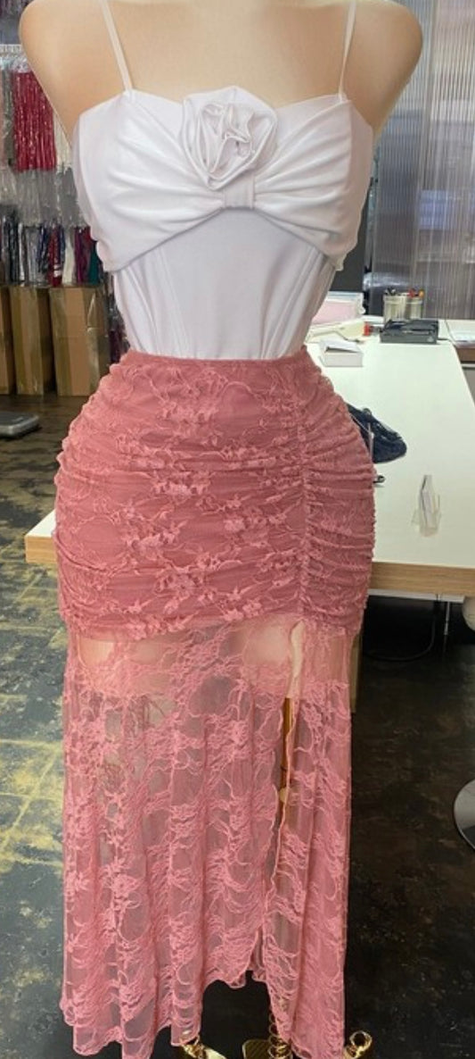 Pink Lace Skirt