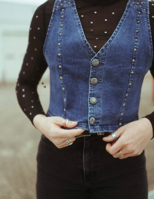 Queen Denim Vest