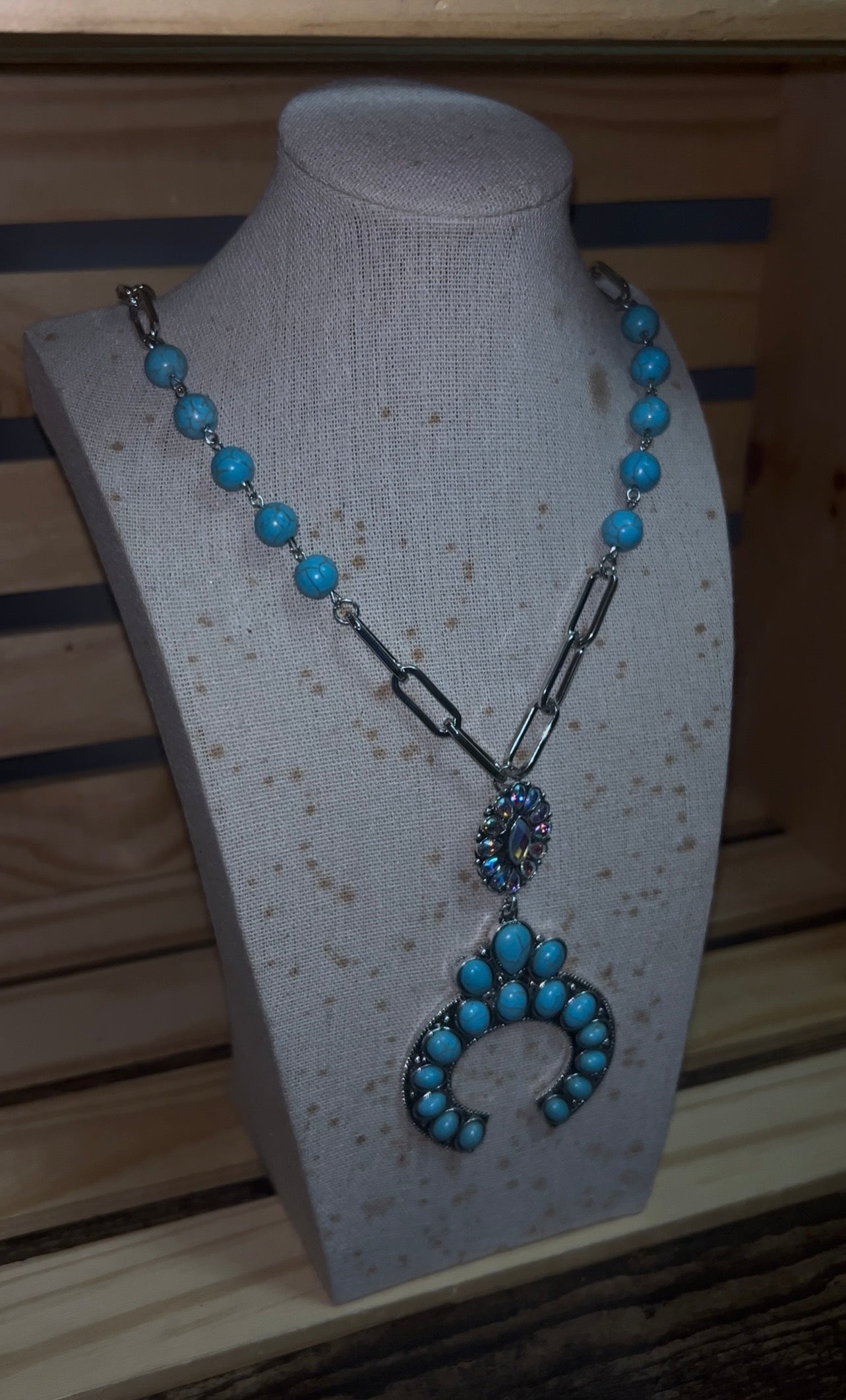 Long Squash and Beads Necklace