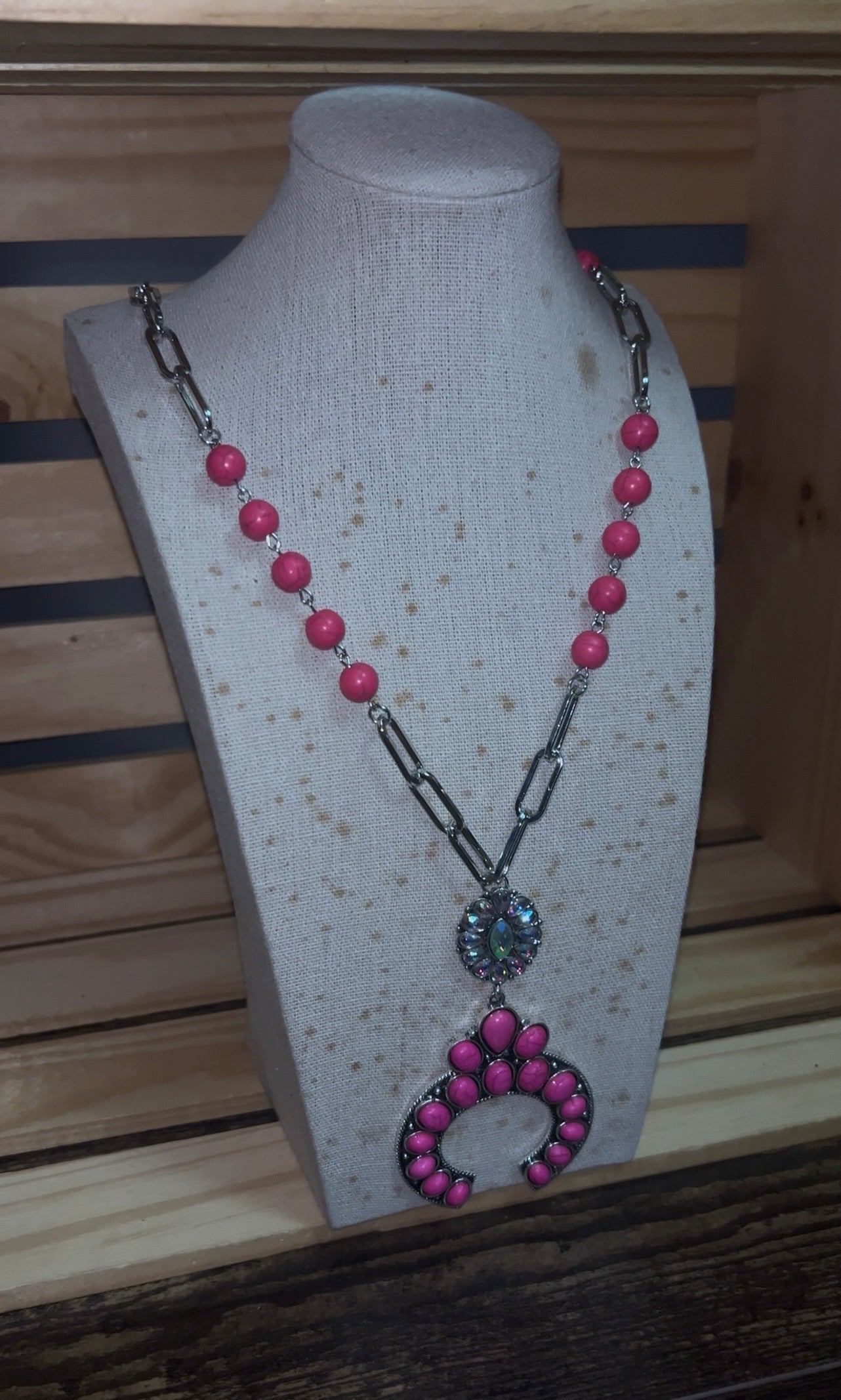 Long Squash and Beads Necklace