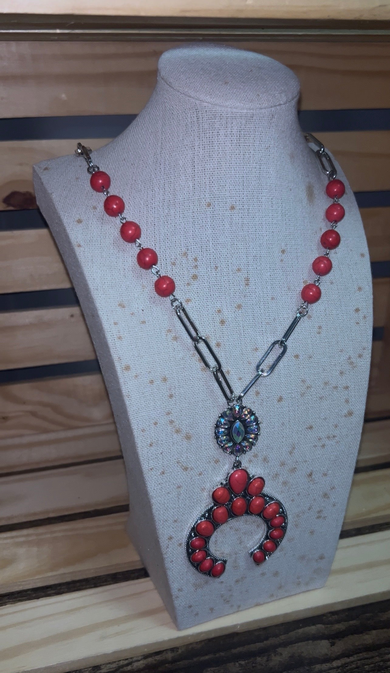 Long Squash and Beads Necklace