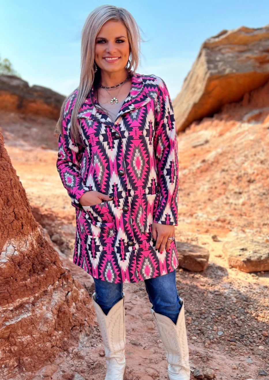 Desert Rose Aztec Coat