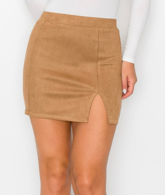 Mocha Suede Skirt