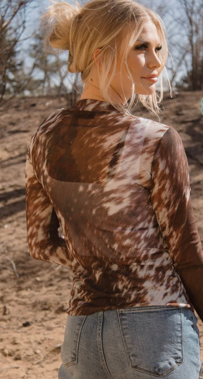 Cowhide Mesh Top