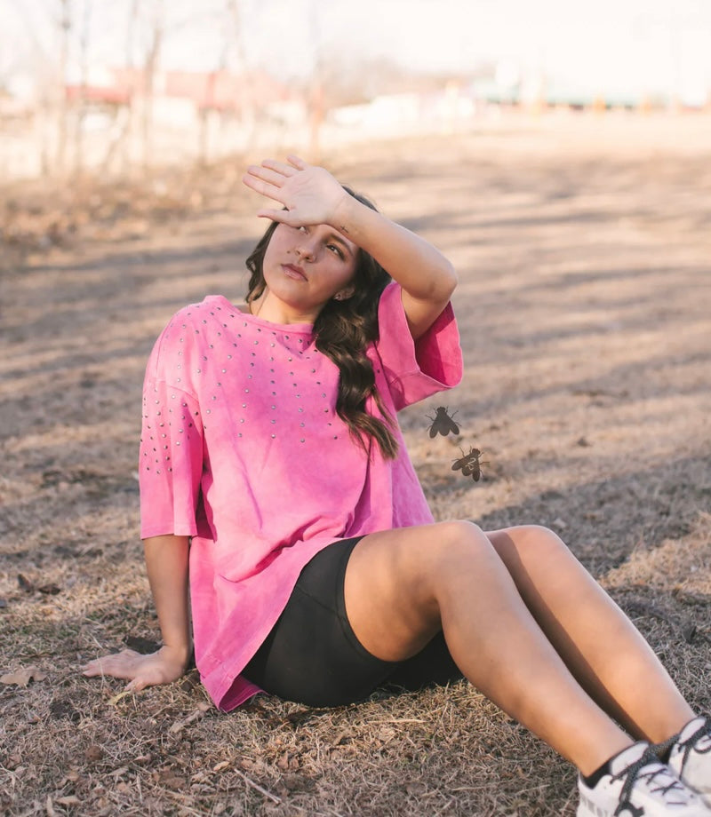 Pink Studded Tee