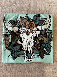 Turquoise Western Tee