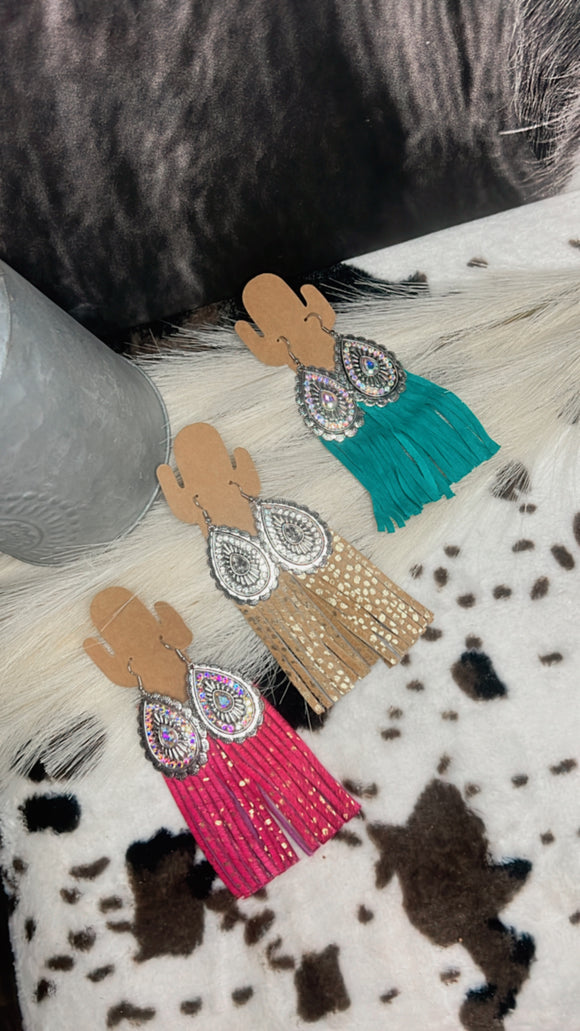 Concho Tassel Earrings