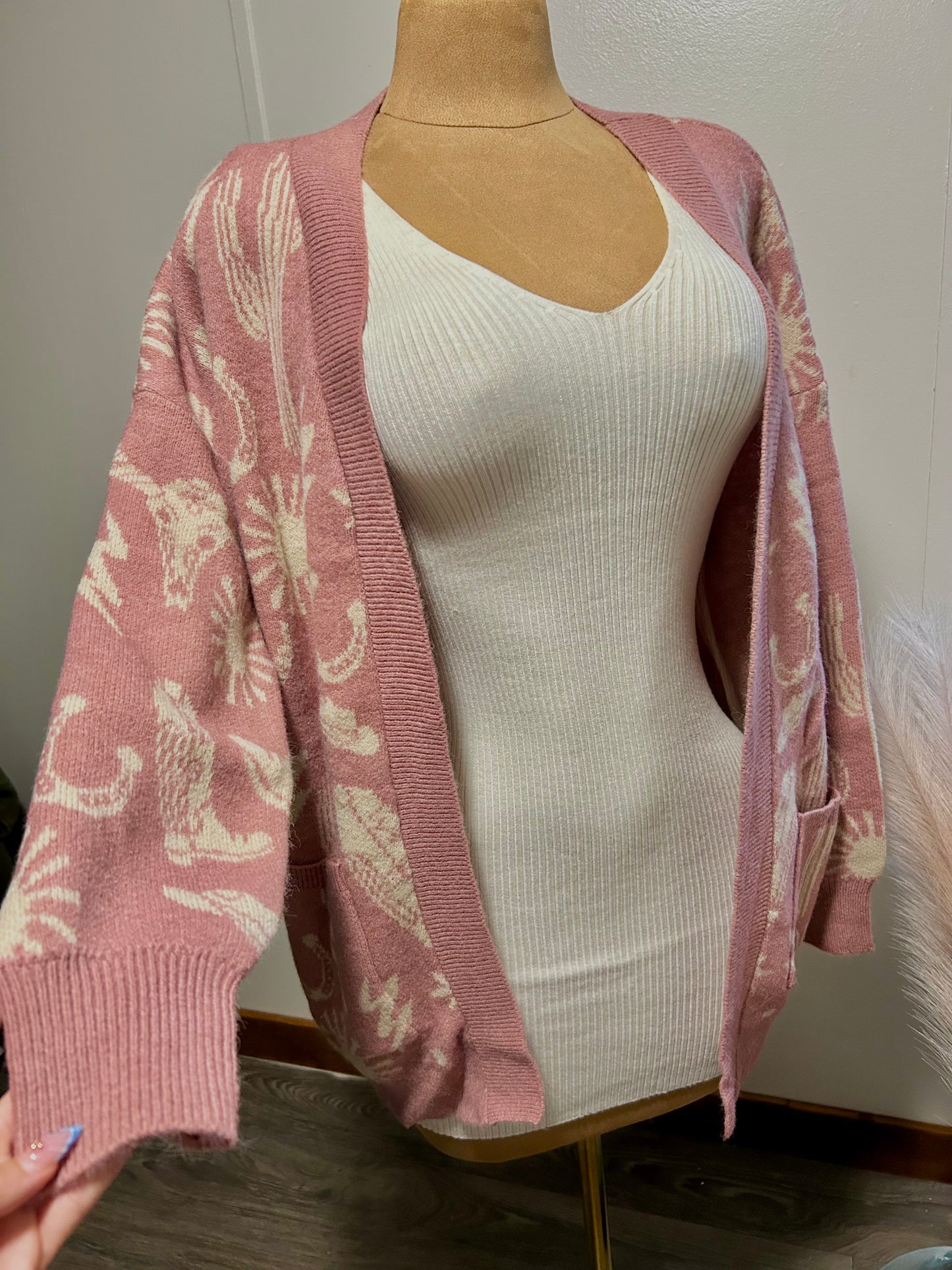 Western Pink Cardigan