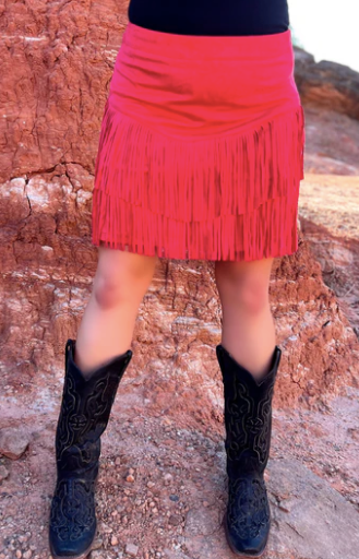 Mistletoe Fringe Skirt