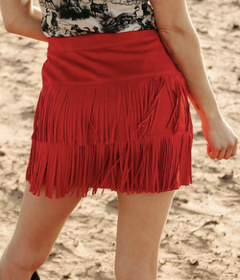 Mistletoe Fringe Skirt